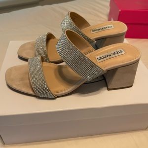 Steve Madden Middle Rhinestone block heels size 7.5